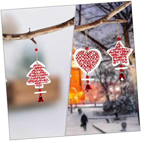 NUOBESTY Dekorasyon ile 4 adet Dekoratif Jingle Ev Dekorasyonu Fotoğraf Şekilli Kırmızı Bezemeler DIY Kalp Dekor Sahne Etiketleri Dekorları