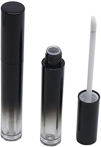 Teensery 5 Adet 6ml Boş Dudak Parlatıcısı Tüpleri Siyah Plastik Doldurulabilir Dudak Balsamı Şişeleri Kapları Dudak Fırçası DIY Ruj