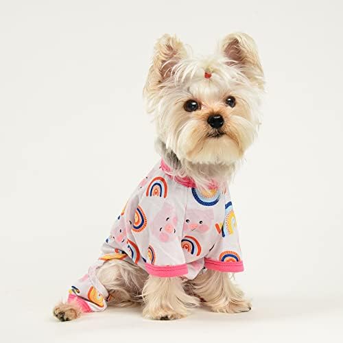 Köpek Pijama Küçük Köpekler için Kız Erkek Köpek Pjs Yaz Pet Onesies Chihuahua Yorkie Çay Fincanı Sevimli Yumuşak Malzeme Streç Mümkün