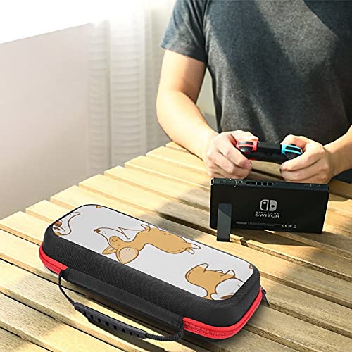 Nintendo Anahtarı için taşıma çantası Kılıf Sevimli Karikatür Köpekler Welsh Corgi PembrokeLittle Yavru Darbeye Dayanıklı Sert Kabuk