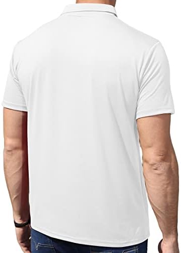 Lexiart Erkek moda polo gömlekler Kısa Kollu Golf Gömlek Düğmesi Pamuklu Tenis Gömlek Yakalı