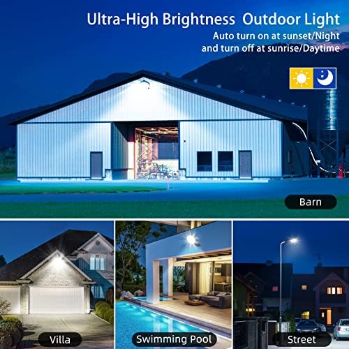TİMOTOP LED ahır ışığı, Fotoselli Bahçe ışıkları, Şafak Vakti Dış Mekan Aydınlatması, 150W, 15000LM, Dış Güvenlik Lambası, IP66 Su