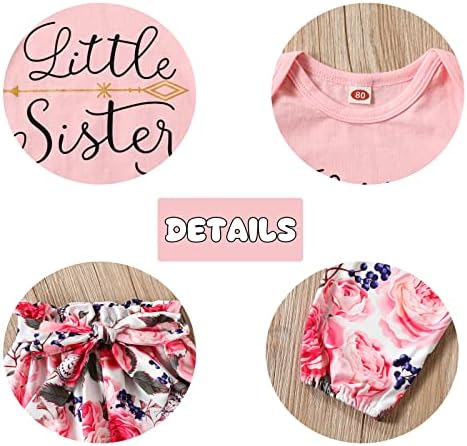 Yenidoğan Bebek Kız Giysileri Büyük Kardeş Küçük Kardeş Eşleştirme Kıyafetler Bebek Romper Çiçek Pantolon Toddler Kız 3 Adet