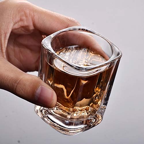 QWERTG Viski votka bira veya şarap bardakları için kullanılan ev barı için 12 küçük viski bardağı seti (Renk: A)