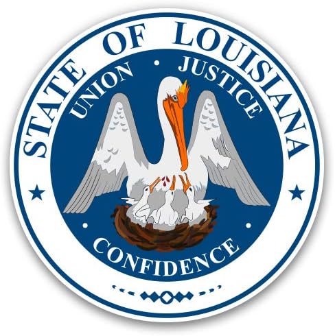 GT Graphics Express Louisiana Eyalet Mührü - Vinil yapışkan Su Geçirmez Çıkartma