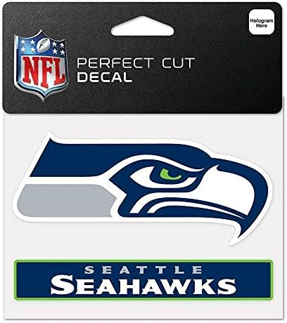 WinCraft NFL Seattle Seahawks WCR48831014 Mükemmel Kesim Renkli Çıkartma, 4,5 x 5,75