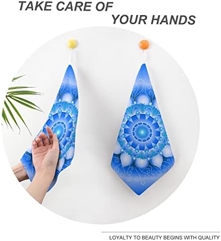 Lurnise El Havlusu Mavi Mandala el havluları bulaşık havlusu Kordon Tasarımı Banyo Mutfak için Spor