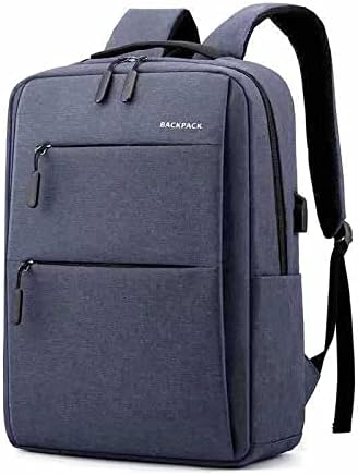 Iş Çantası USB Şarj okul çantası Seyahat Su Geçirmez Laptop çantası Sırt Çantası, mavi