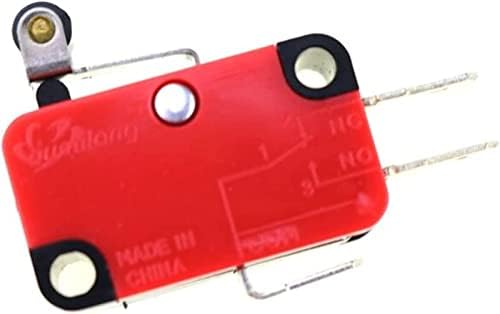 Berrysun Limit Anahtarı 10 adet V-155-1C25 Mikro Limit Anahtarı Kısa Menteşe Rulo Kolu Kolu (Renk : OneColor)