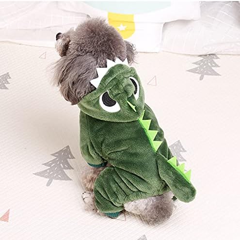 PİXRİY Dinozor Köpek Cadılar Bayramı Kostümleri Küçük Orta Köpekler ve Kediler için Süper Yumuşak Köpek Hoodie Giyim Kıyafet