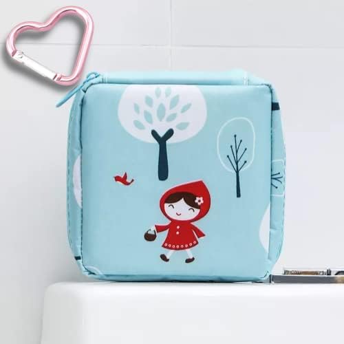 Sevimli Pembe Peri-Yeniden Kullanılabilir temizlik peçeteleri Pedleri saklama çantası Taşınabilir Kadınlar Kızlar için / Naylondan