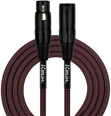 KİRLİN Kablosu Mikrofon Kablosu, Siyah / Kırmızı, 20ft (MFMW-270-20FT/BR)