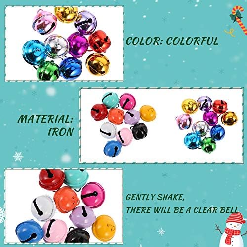 ABOOFAN 20 adet Noel Metal Renk Bells Güzel Çan DIY Malzemeleri El Yapımı (Renkli) Parti Favor