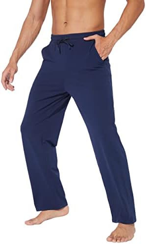 XELORNA erkek Pamuk Yoga Sweatpants Atletik Pantolon Elastik Bel Koşu Koşu Pantolon Rahat Jersey cepli pantolon