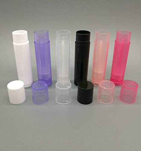 ZHONGJIUYUAN 100 Adet (6 Karışık Renk) 5g Boş Dudak Balsamı Tüpleri + Kapaklar Şişeler Kozmetik Ruj Şişeleri Konteynerler Güzellik