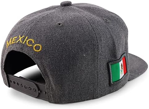 Trendy Giyim Mağazası Meksika Şehirleri Dairesel Logo İşlemeli Flatbill Snapback Beyzbol Şapkası