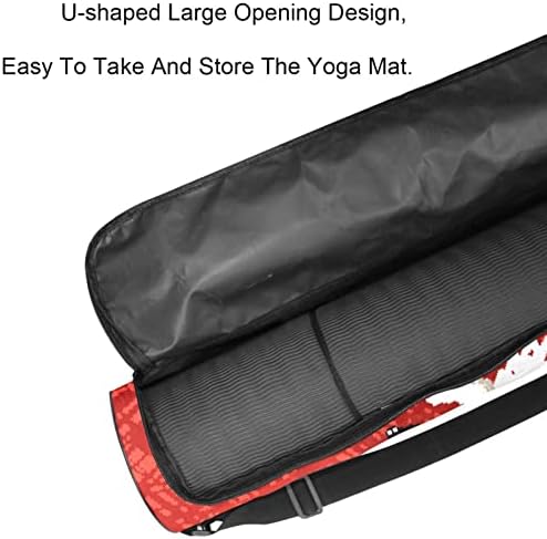 Yoga Mat çanta taşıyıcı Ayarlanabilir Omuz Askısı ile, egzersiz yoga matı Taşıma Çantası Kadın Erkek Kırmızı Noel Elk
