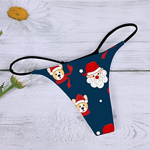 IIUS Noel Thongs Kadınlar için Seksi Külot Yaramaz İç Çamaşırı Streç Sapanlar T-Geri Külot Noel Dikişsiz Thongs G-Dizeleri