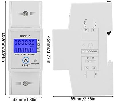 Dijital LCD Tek Fazlı Enerji kWh Metre DİN Ray Montaj Watt Metre 5-80A 230V 50Hz
