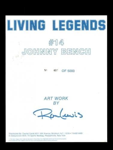 Johnny Bench PSA DNA İmzalı 8x10 Ron Lewis Fotoğraf İmzalı Kırmızılar-İmzalı MLB Fotoğrafları