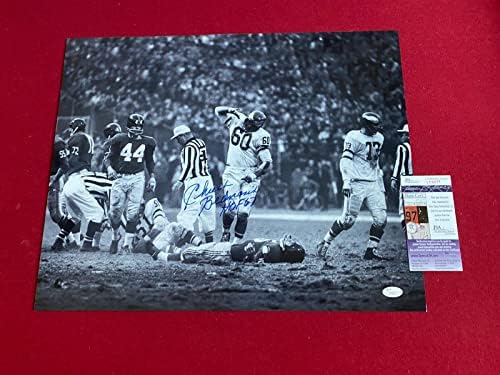 Chuck Bednarik, İmzalı (JSA) 16 x 20 Fotoğraf (Kartallar) Vintage İmzalı NFL Fotoğrafları
