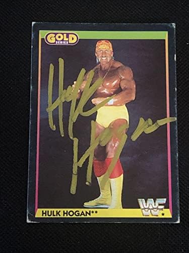 Hulk Hogan 1992 Merlin Gold Wwf Güreş İmzalı İmzalı Kart-İmzalı Güreş Fotoğrafları