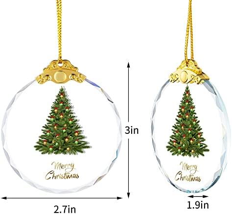 Noel Kristal Dekorasyon Asılı Süsleme, Noel Ağacı için Parlak Dekor Süsleme Dekorasyonu, Gravür Kristal Ev Dekorasyonu Noel Hediyeleri