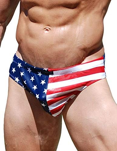 NEPTİO erkek Amerikan Bayrağı Mayo Yıldız ve Çizgili veya Düz Renk Bikini Mayo