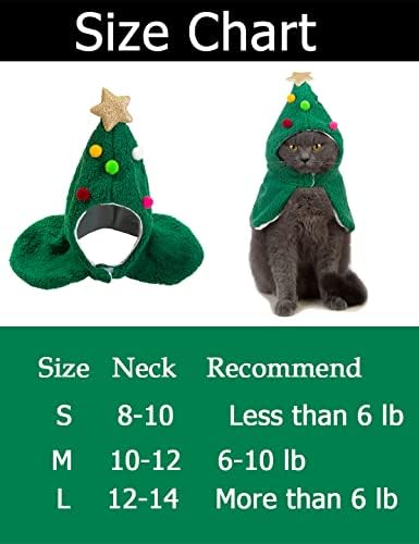 Coomour Köpek Noel Ağacı Kostüm Komik Santa Şapka Yavru Sıcak Pelerin Kedi Noel Partisi Cosplay Şapkalar (M)