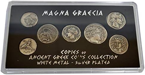 Estia Creations Magna Graecia Tarihi Kopya 7 Gümüş Kaplama Paralar-Antik Yunanistan-Sicely