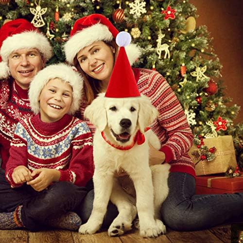 ABOOFAN 2 adet Pet Noel Şapka Köpek Santa Şapka Kedi Noel Kostüm Yavru Noel Tatil Doğum Günü Fotoğraf Sahne Yavru Küçük Kedi Köpek(Pembe