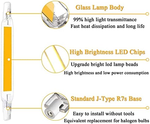 R7s LED ampul, 78mm 10 W yüksek parlaklık R7s LED ampuller, 100 W eşdeğer halojen ampuller, 10 W J-tipi R7s çift uçlu LED ışıkları