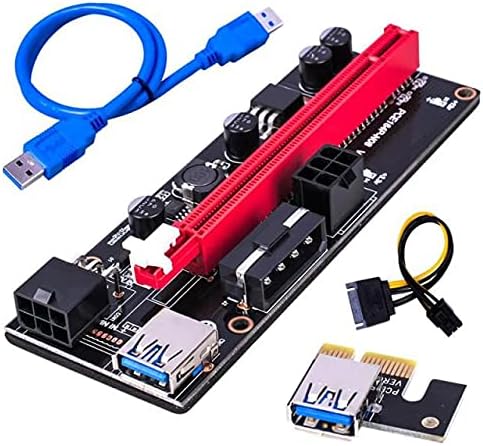 Konnektörler PCI-E Yükseltici VER 009 Express 1X 4X 8X 16x Genişletici PCI E USB Yükseltici 009 S GPU Çift 6pin Adaptör Kartı SATA