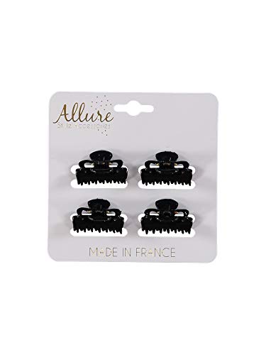 Allure Kadın Siyah Mini Saç Tokası, Fransa'da Üretilmiştir, 3'lü Paket