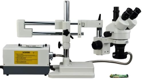 OMAX 3.5 X-90X Zoom trinoküler çift Bar bom standı Stereo mikroskop soğuk halka Fiber ışık