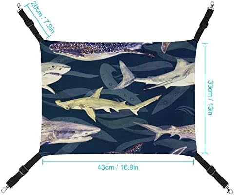 Köpekbalığı Mavi Kedi Hamak Yatak, Pet Yatak Nefes Asılı Yuva için Uygundur Kedi Yavrusu Kapalı ve Açık Kedi Hamak