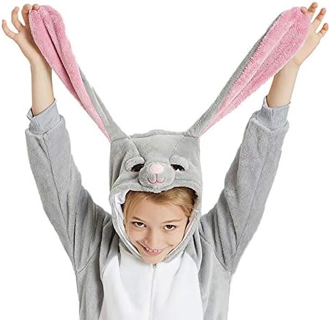 ABENCA Paskalya Çocuklar Bunny Onesie Tavşan Pijama Kız Karikatür Tek Parça Hayvan Cadılar Bayramı Noel Cosplay Kostüm