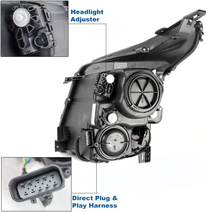 ZMAUTOPARTS Projektör Farlar Farlar siyah 6 beyaz LED DRL ışıkları 2010- Cadillac SRX İçin