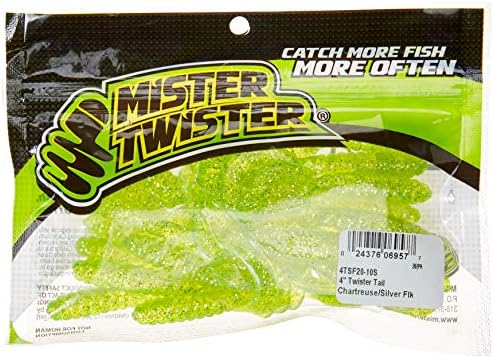 Bay Twister 4 Twister Kuyruğu, Chartreuse, Gümüş FLK (4TSF20-10S)