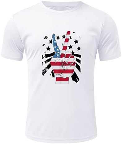 UBST Erkek Vatansever Kısa Kollu T-Shirt Yaz Amerikan Bayrağı Zafer Baskı Crewneck Casual Gevşek Moda Tee Tops