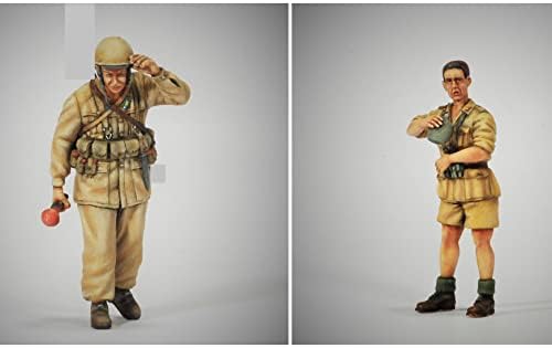 1/35 Reçine Asker Minyatür Model İKINCI dünya savaşı İtalyan Asker Reçine model seti demonte ve boyasız Reçine Parçaları (2 Kişi) (nv3R-13)