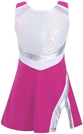 Yeahdor Çocuk Kız Sequins Parlak Amigo Kostümleri Kolsuz Spor Elbise ve şort takımı Sahne Giyim