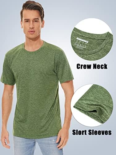 TACVASEN erkek Yürüyüş Gömlek Quik Kuru Atletik Spor Egzersiz Koşu Ekip Boyun kısa kollu t-Shirt