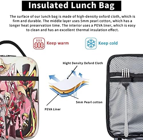 Anime Hazbın otel öğle yemeği çantası 3d ısı yalıtımlı yemek kabı yeniden Kullanılabilir öğle Yemeği Termal Çanta taşınabilir Tote