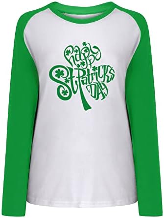 Yubnlvae St patrick Günü Yuvarlak Kadınlar için Düz Renk Sevimli Crewneck Büyük Boy Tatil Ekleme T-Shirt