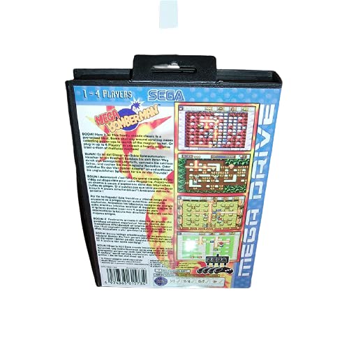 Aditi Mega Bomberman AB Kapak ile Kutu ve Manuel Genesis Sega Megadrive Video Oyun Konsolu 16 bitlik MD Kartı (ABD, AB Durumda)