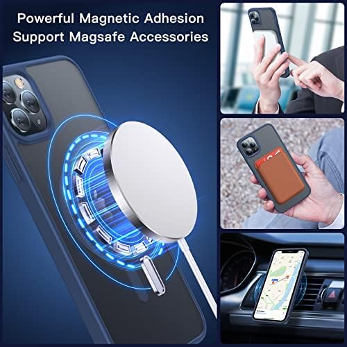 Noonin Güçlü Manyetik iphone için kılıf 11 Pro Max, [Uyumluluk MagSafe] Koruyucu Darbeye Dayanıklı Kapak Telefon iphone için kılıf