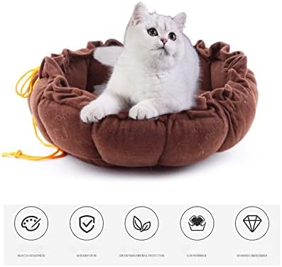 Kendinden ısınma Kedi Yatak Ayarlanabilir Yuvarlak PP Pamuk köpek yatağı Kedi Yastık Küçük Orta Yavru kedi için kedi köpek yatağı Pet