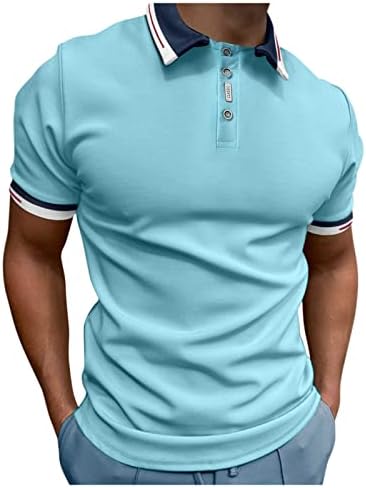 Erkek Moda POLO GÖMLEK Casual Slim Gömme Kısa Kollu Düğme Aşağı Klasik Çalışır Gömlek Temel Egzersiz Golf polo tişört