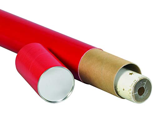 Aviditi Premium Kırmızı Teleskopik Borular, 3 x 42 inç, Nakliye, Depolama, Postalama, Planlar ve Posterler için (24'lü Paket)